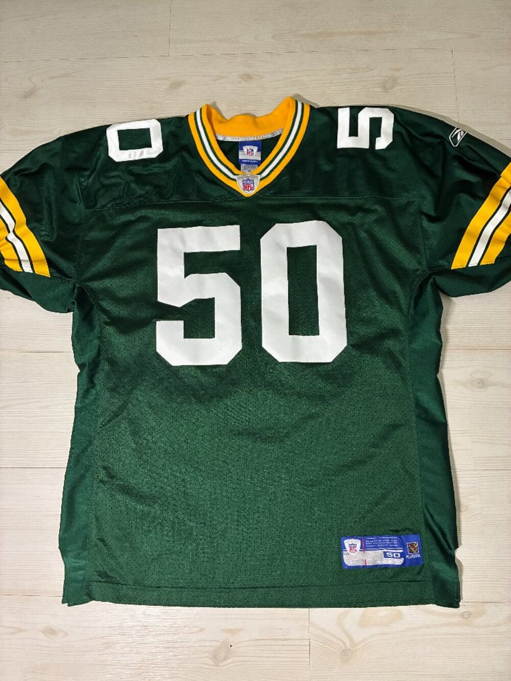 Vintage Reebok NFL Green Bay Packers AJ Hawk On-Field Jersey Size 50 (2006)